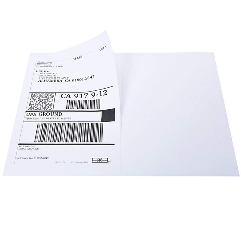 BESTEASY 200 Round Corner Half Sheet Self Adhesive Shipping Labels for Laser and Ink Jet Printers, White Blank (100 Sheets, 200 Labels) - Image 4